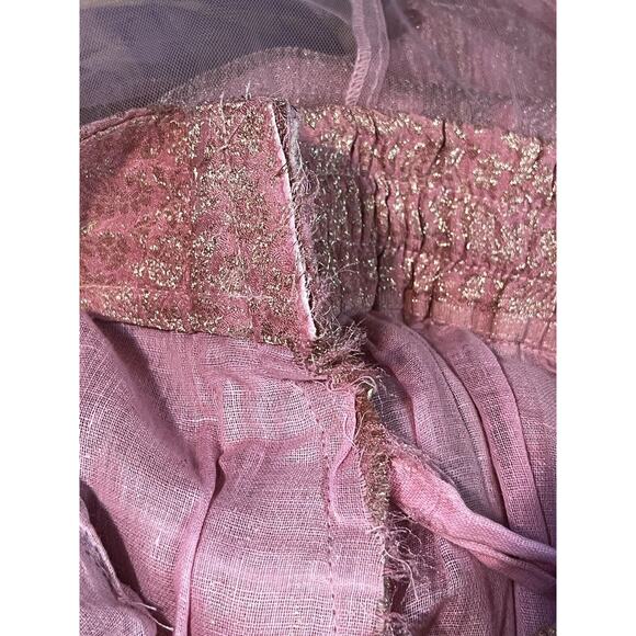 Y2K Fairycore Skirt Womens 4 Maxi Beaded Flounce Vintage Whimsical Feminine - Picture 9 of 10